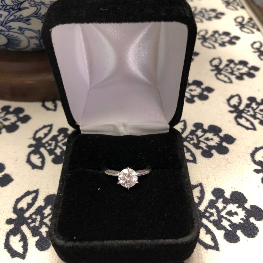 1ct Moissanite Solitaire Ring